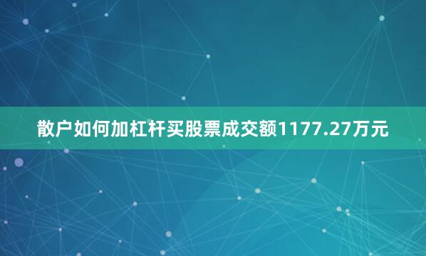 散户如何加杠杆买股票成交额1177.27万元